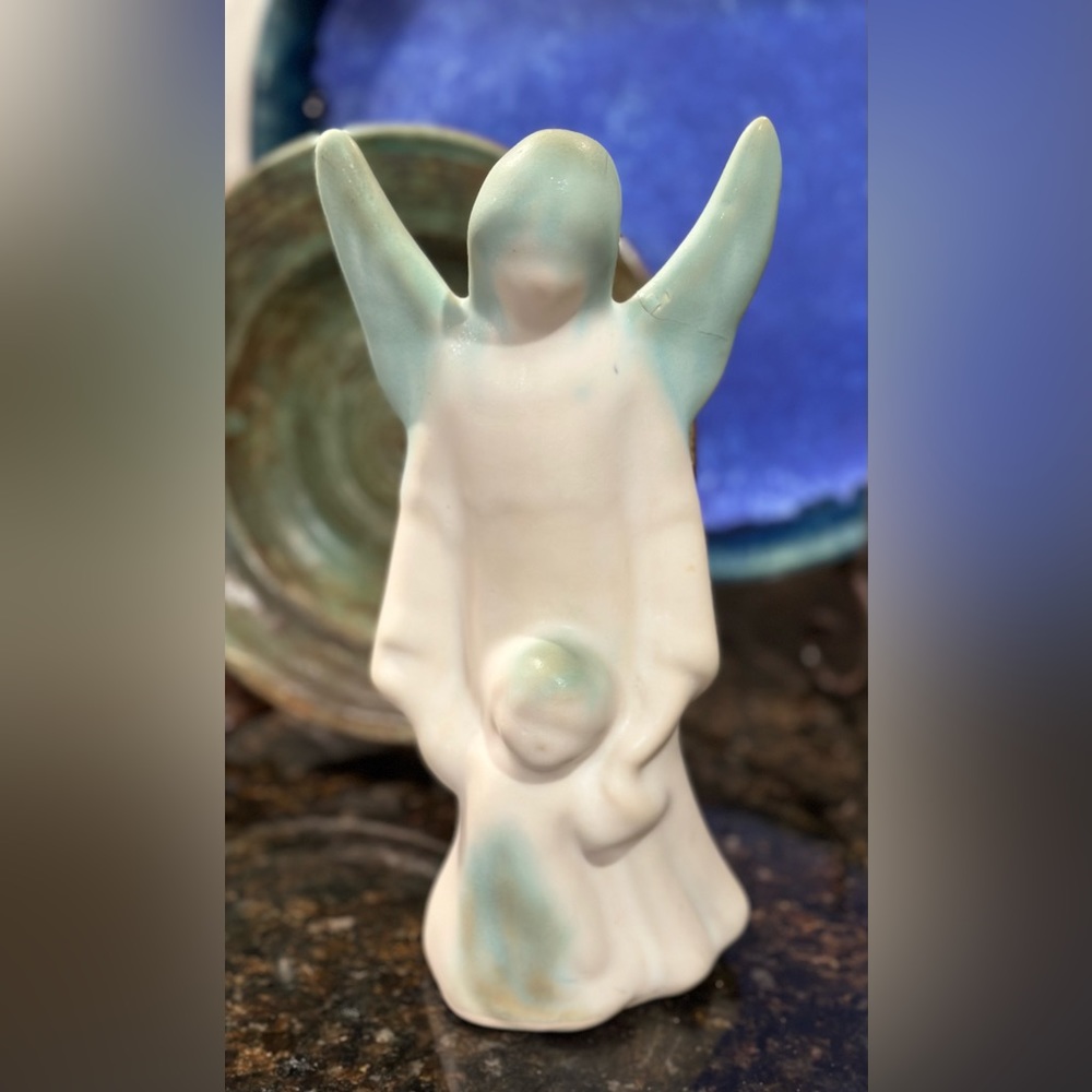 McCarty Pottery Angel With Child— Repaired